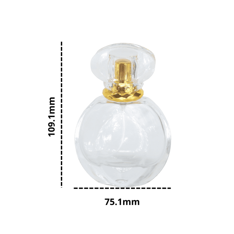 Chai Chiết Nước Hoa 50ml - Thân Tròn Nắp, Vàng