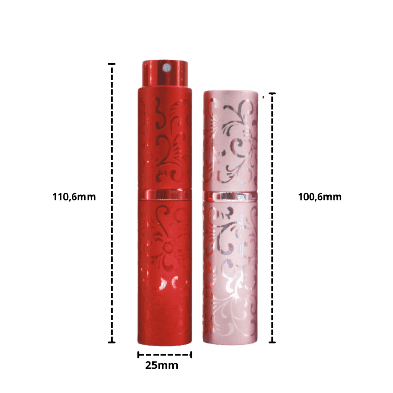 Chai Chiết Nước Hoa 10ml - Thân Nhôm, Vặn Xoắn, Có Hoa Văn