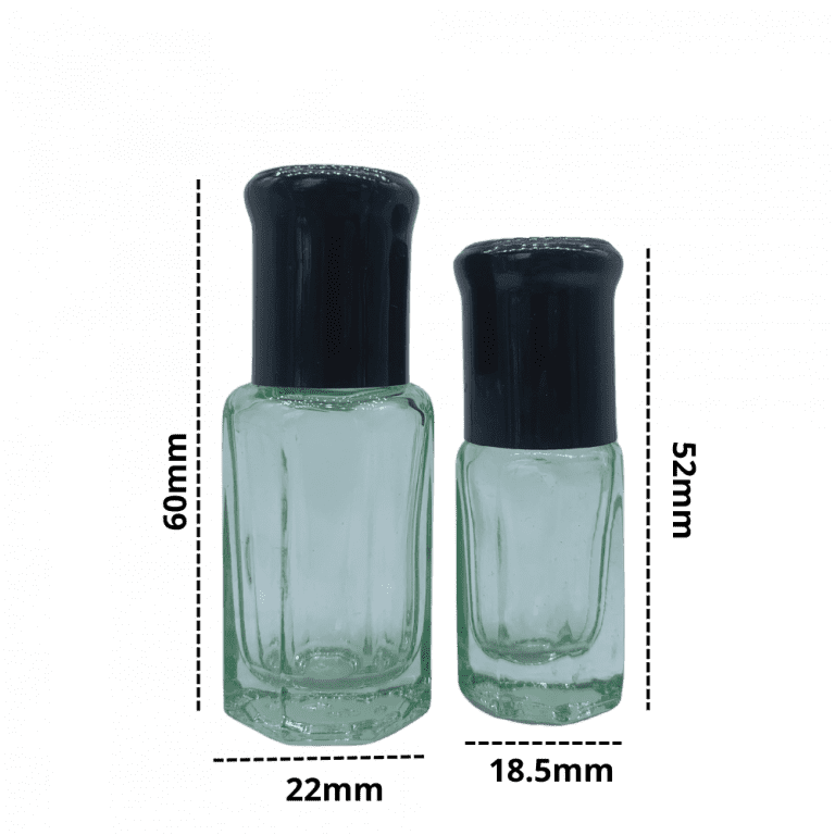 Chai Đựng Tinh Dầu Đầu Bi Lăn 3ml & 5ml Nắp Đen Thủy Tinh Xanh