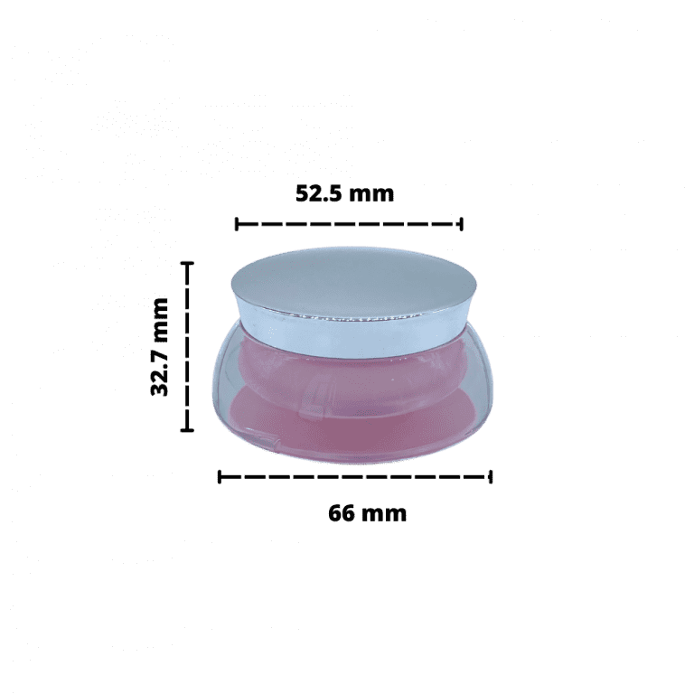 Hủ Mỹ Phẩm Thủy Tinh 30g Tròn Hồng Nắp Trắng