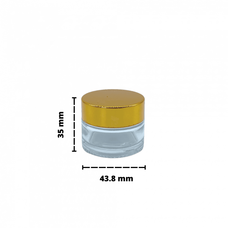 Hủ Mỹ Phẩm Thủy Tinh 30g Nắp Vàng