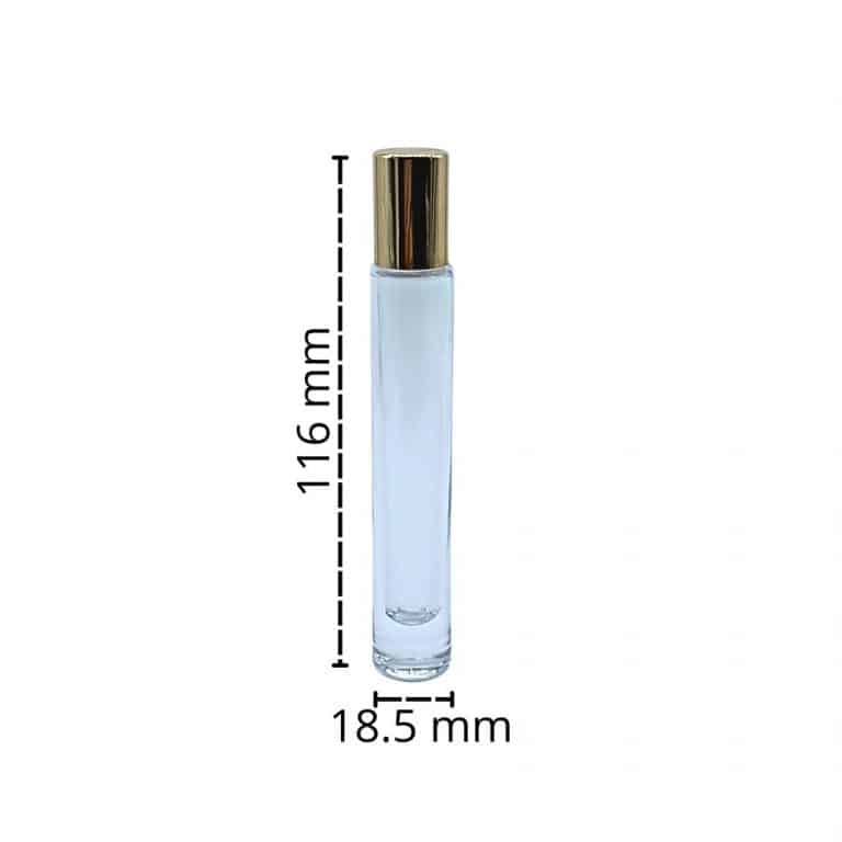 Chai Đựng Tinh Dầu 10ml – Bi Lăn Thủy Tinh Nắp Vàng
