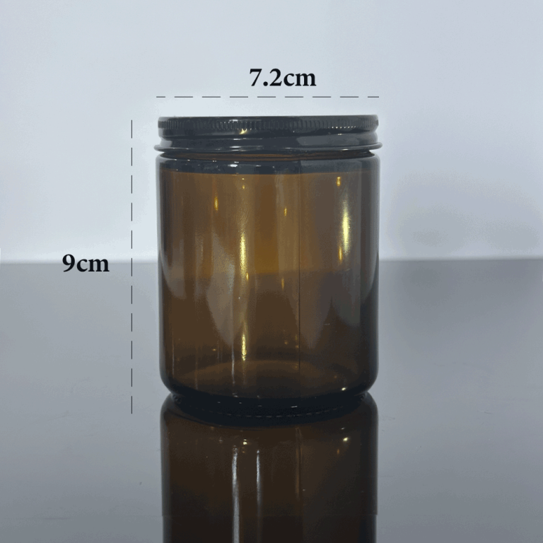 Hũ Đựng Nến Nâu Nắp Đen 250g