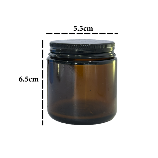Hủ Đựng Nến Nâu Nắp Đen 100g