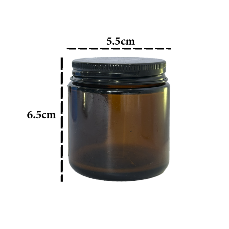 Hủ Đựng Nến Nâu Nắp Đen 100g